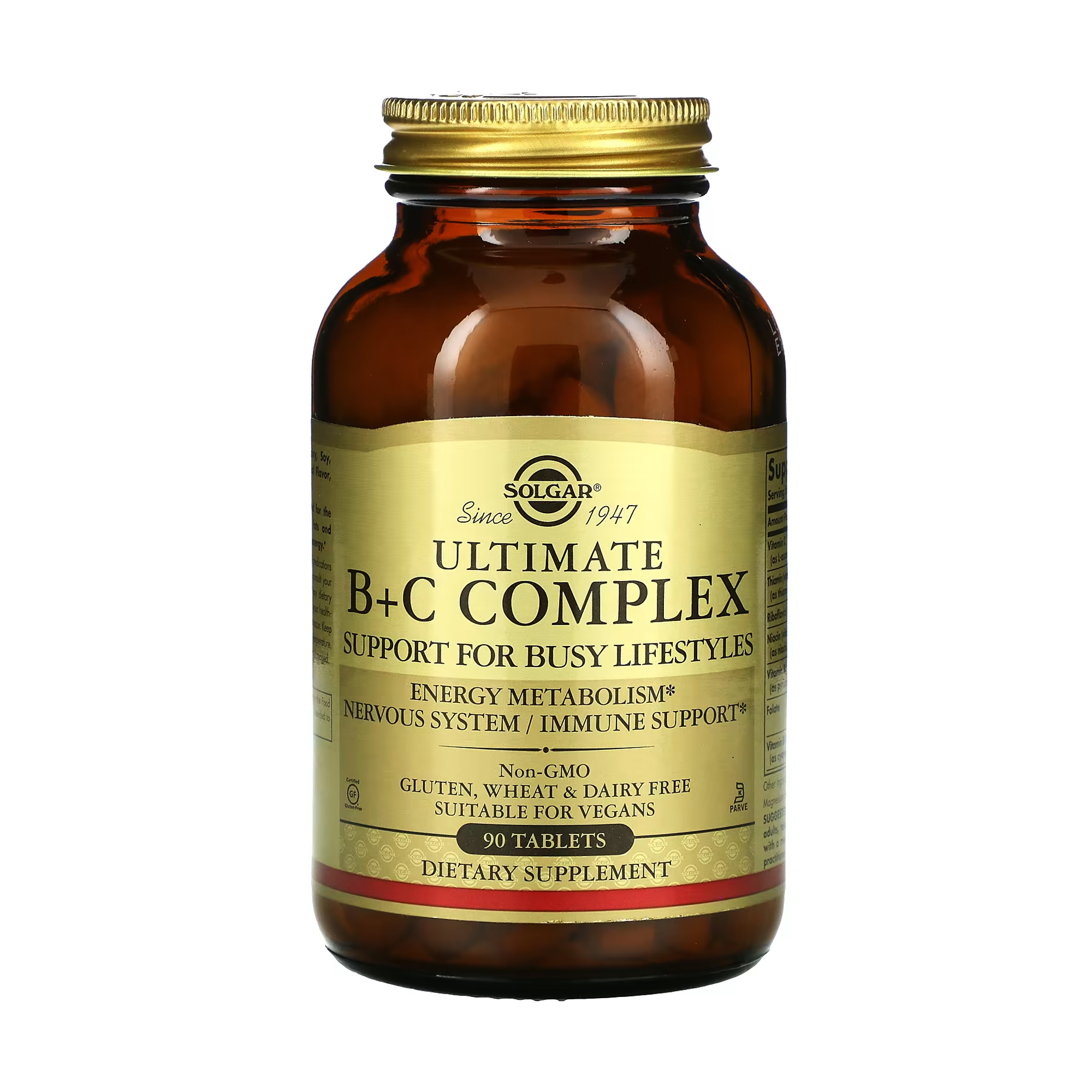 

Вітамін B та C комплекс Solgar Ultimate B + C, 90 таблеток
