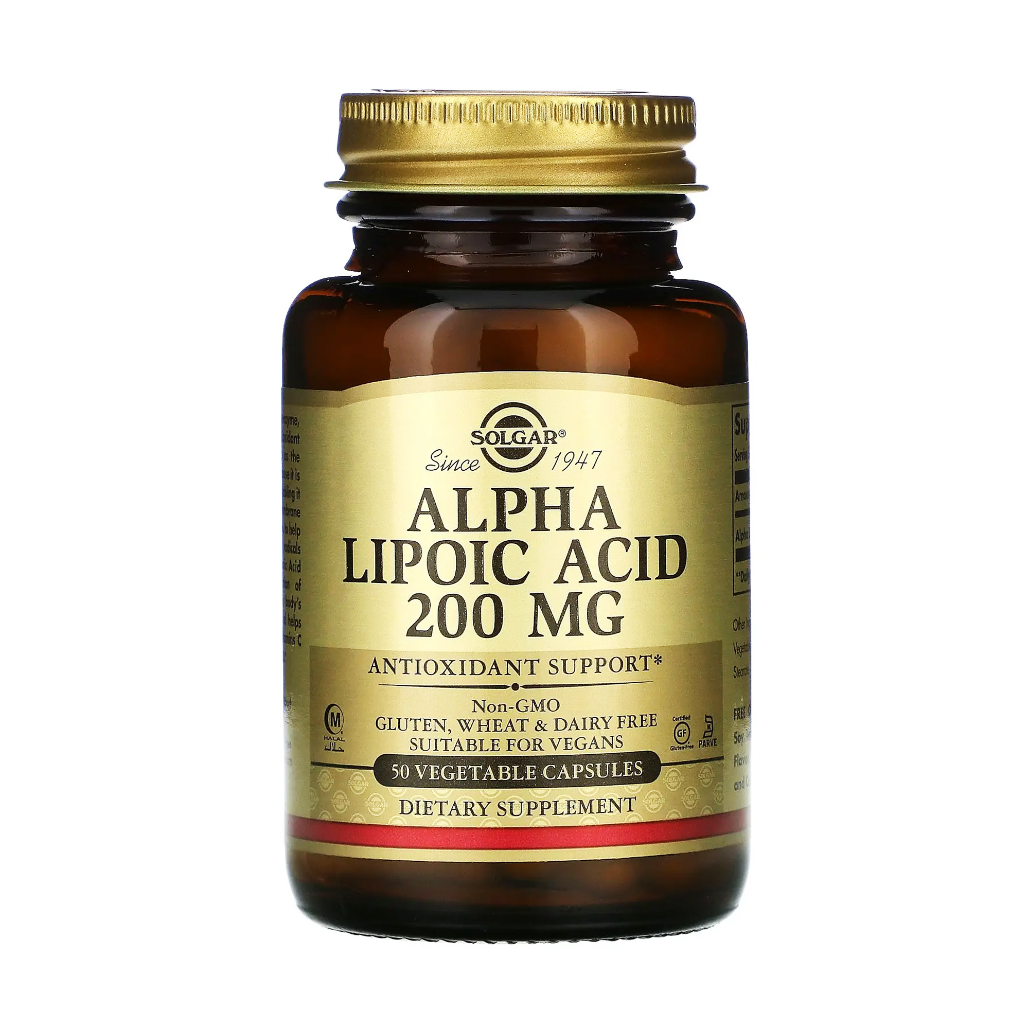 

Альфа-ліпоєва кислота Solgar Alpha-Lipoic Acid 200 мг, 50 капсул