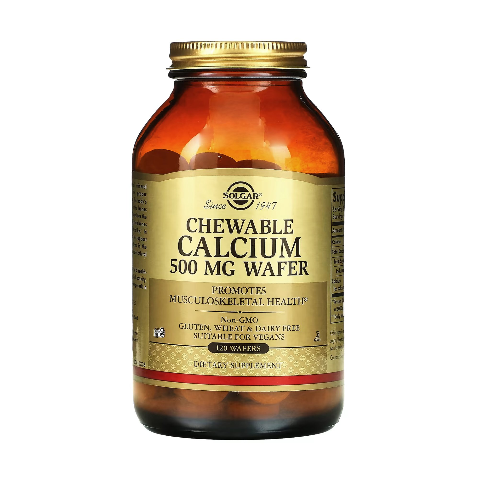 

Кальцій Solgar Chewable Сalcium Wafer 500 мг, 120 жувальних таблеток