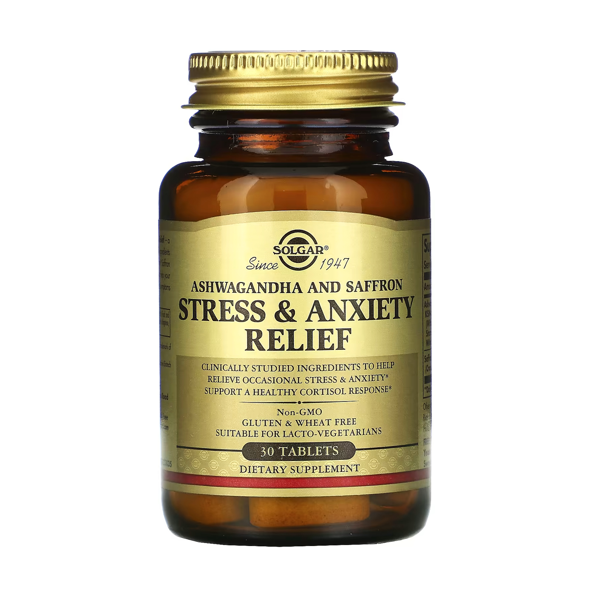 

Ашваганда та шафран для зняття стресу і тривоги Solgar Stress & Anxiety Relief, 30 таблеток