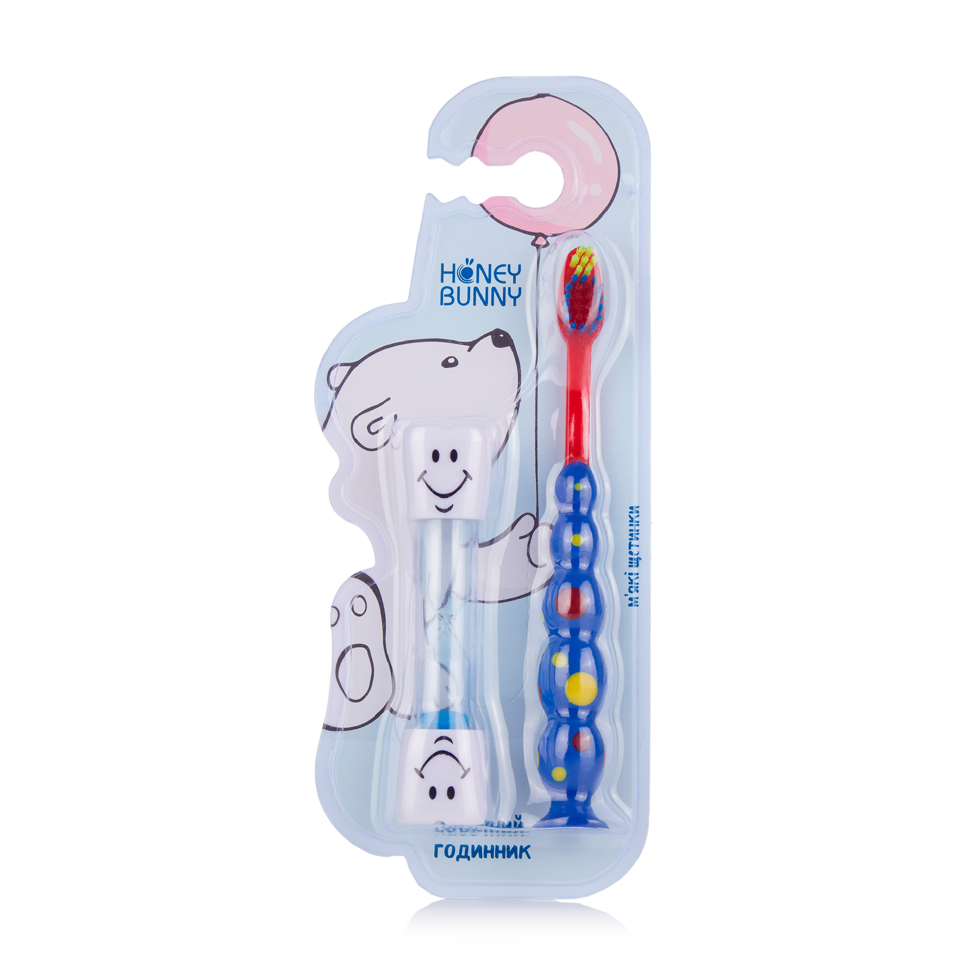 

Набір зубна щітка Honey Bunny з пісочним годинником, синій