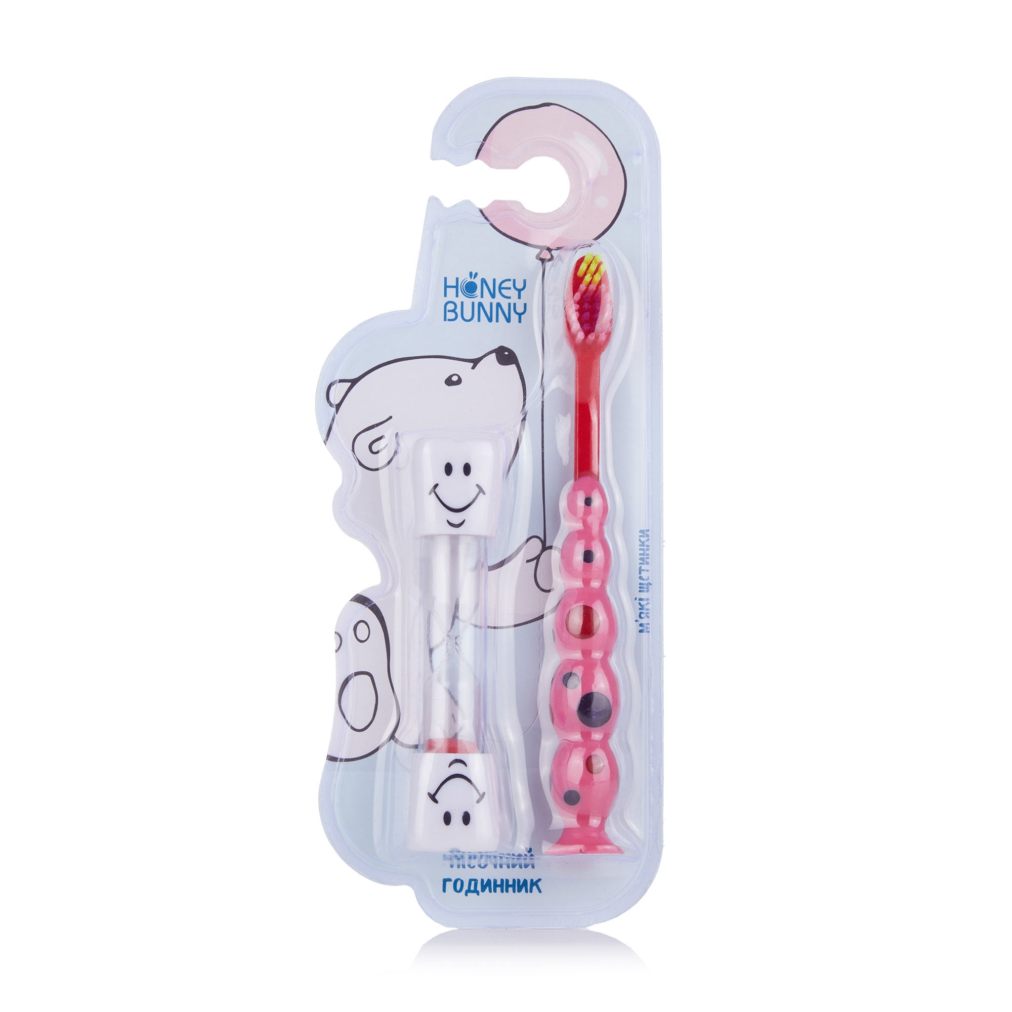 

Набір зубна щітка Honey Bunny з пісочним годинником, червоний