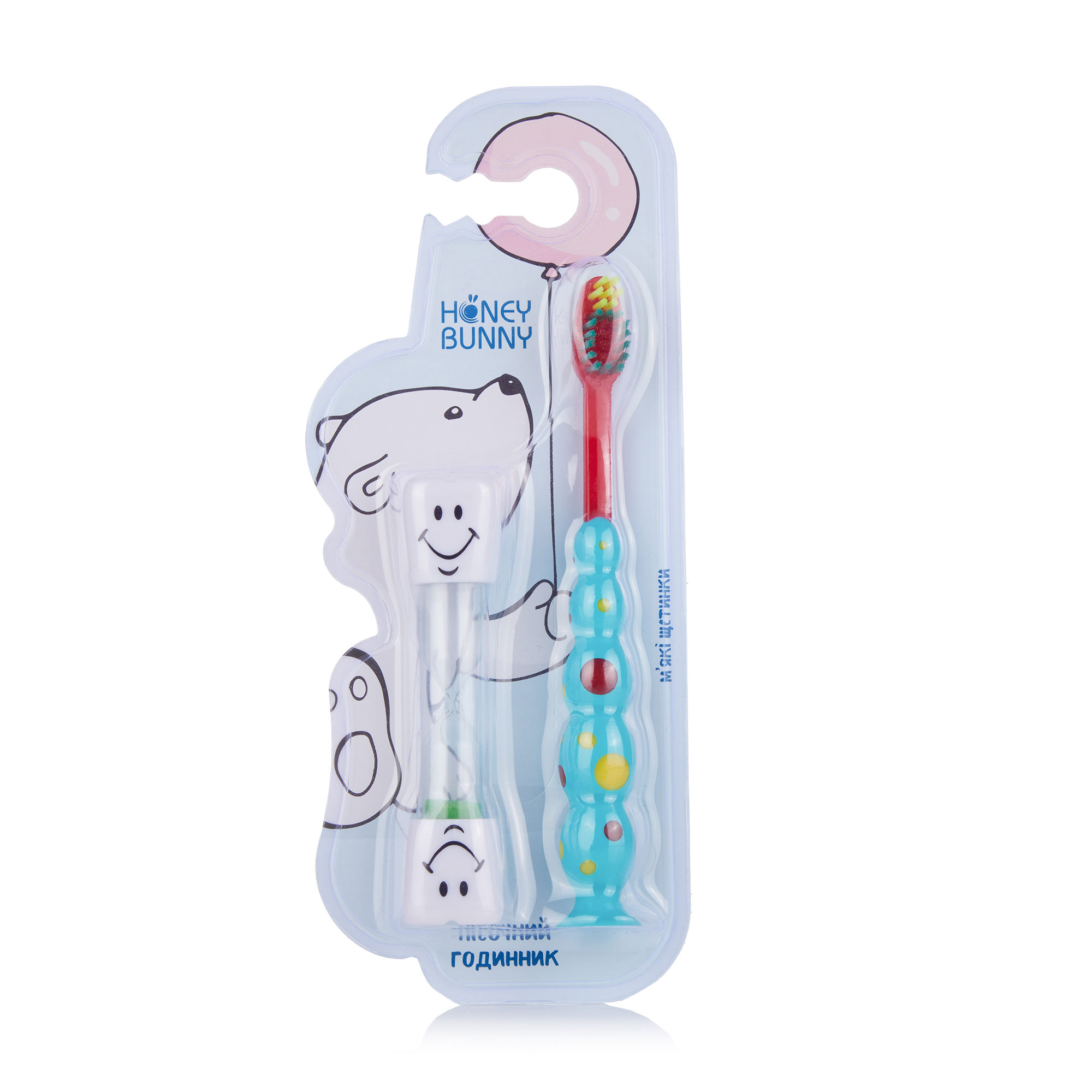 

Набір зубна щітка Honey Bunny з пісочним годинником, бірюзовий