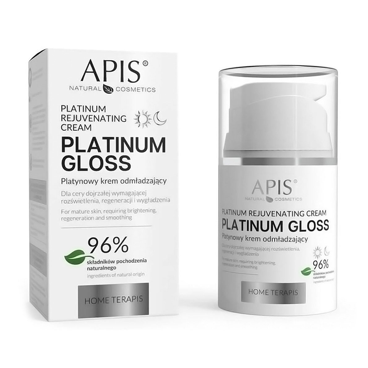 

Платиновий омолоджувальний крем для обличчя Apis Natural Cosmetics Home Terapis Platinum Gloss Platinum Rejuvenating Cream, 50 мл