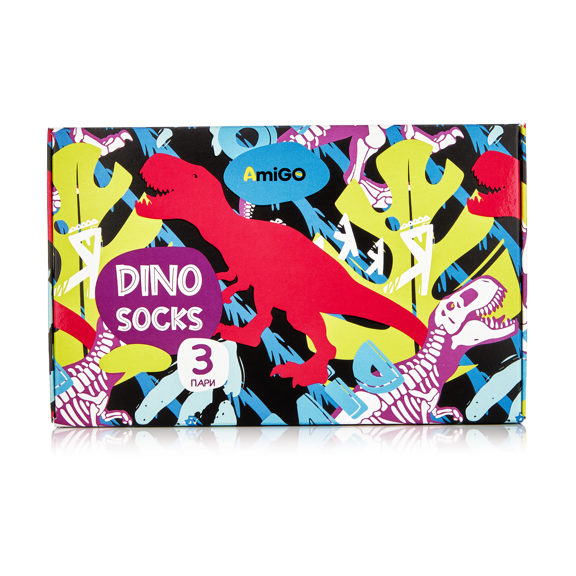 

Набір шкарпеток дитячих AmiGO, Dinosocks, 3 пари, розмір 18-20