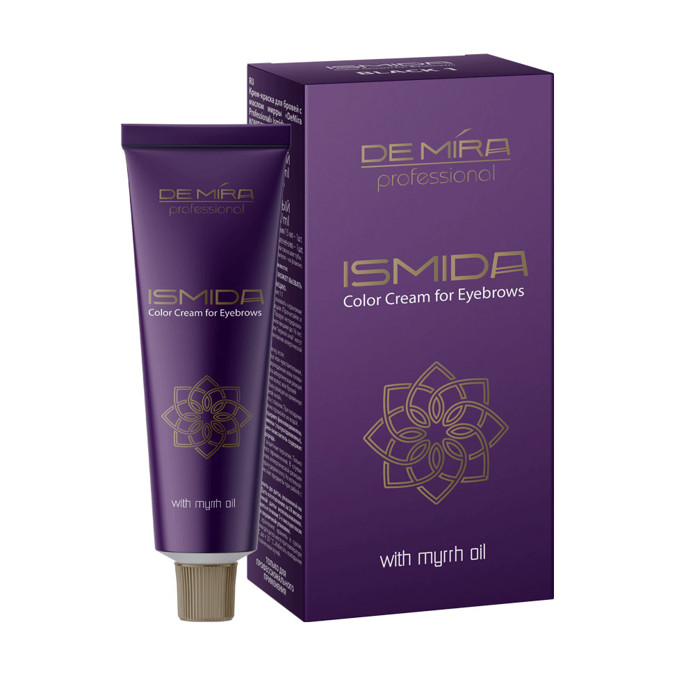 

Уцінка! Крем-фарба для брів DeMira Professional Ismida Color Cream For Eyebrows з олією мирри, 3 Графіт (фарба, 20 мл + окислювач 3%, 20 мл)