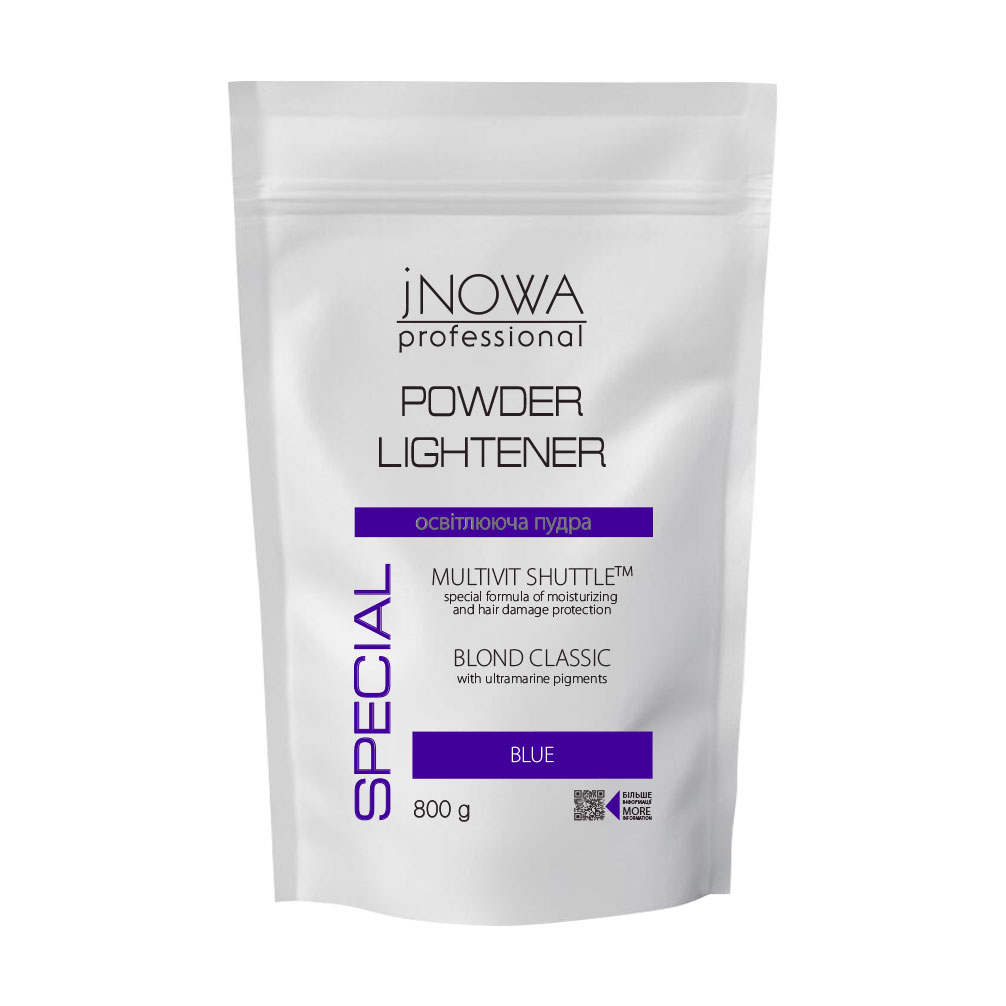 Освітлювальна пудра для волосся jNOWA Professional Blond Classic Powder Lightener з антижовтим ефектом, синя, 800 г