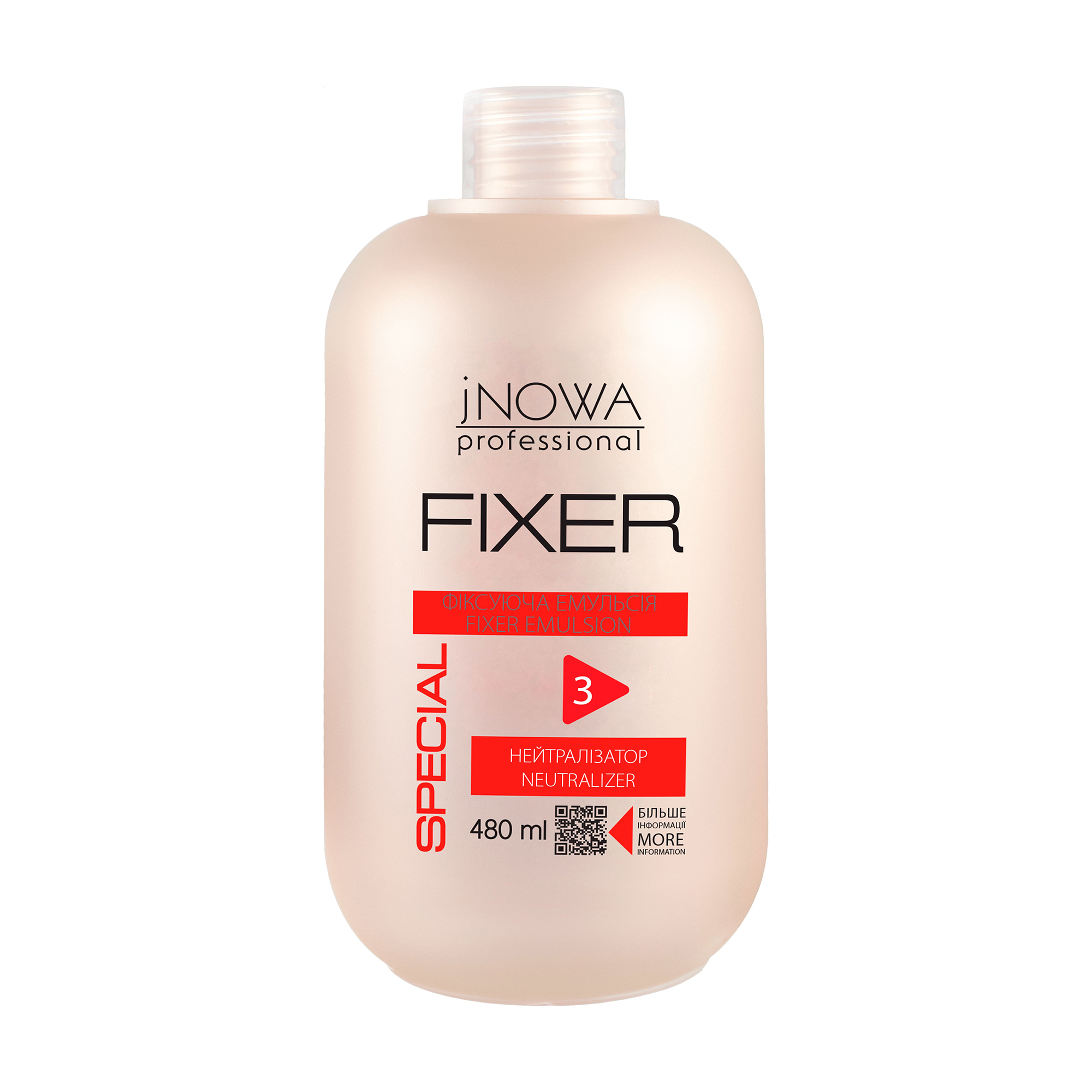 

Уцінка! Фіксувальна емульсія для волосся jNOWA Professional Special Fixer Emulsion Neutralizer нейтралізатор після хімічної завивки, 480 мл