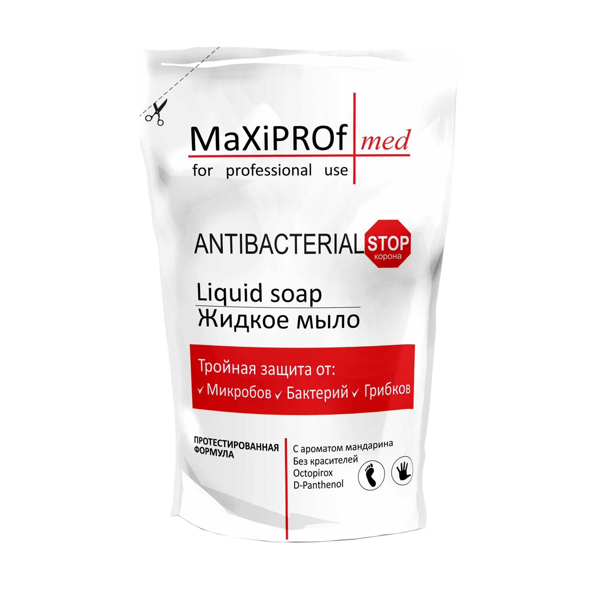 

Антибактеріальне рідке мило MaXiPROF Antibacterial Liquid Soap з ароматом мандарина, 500 мл (дойпак)