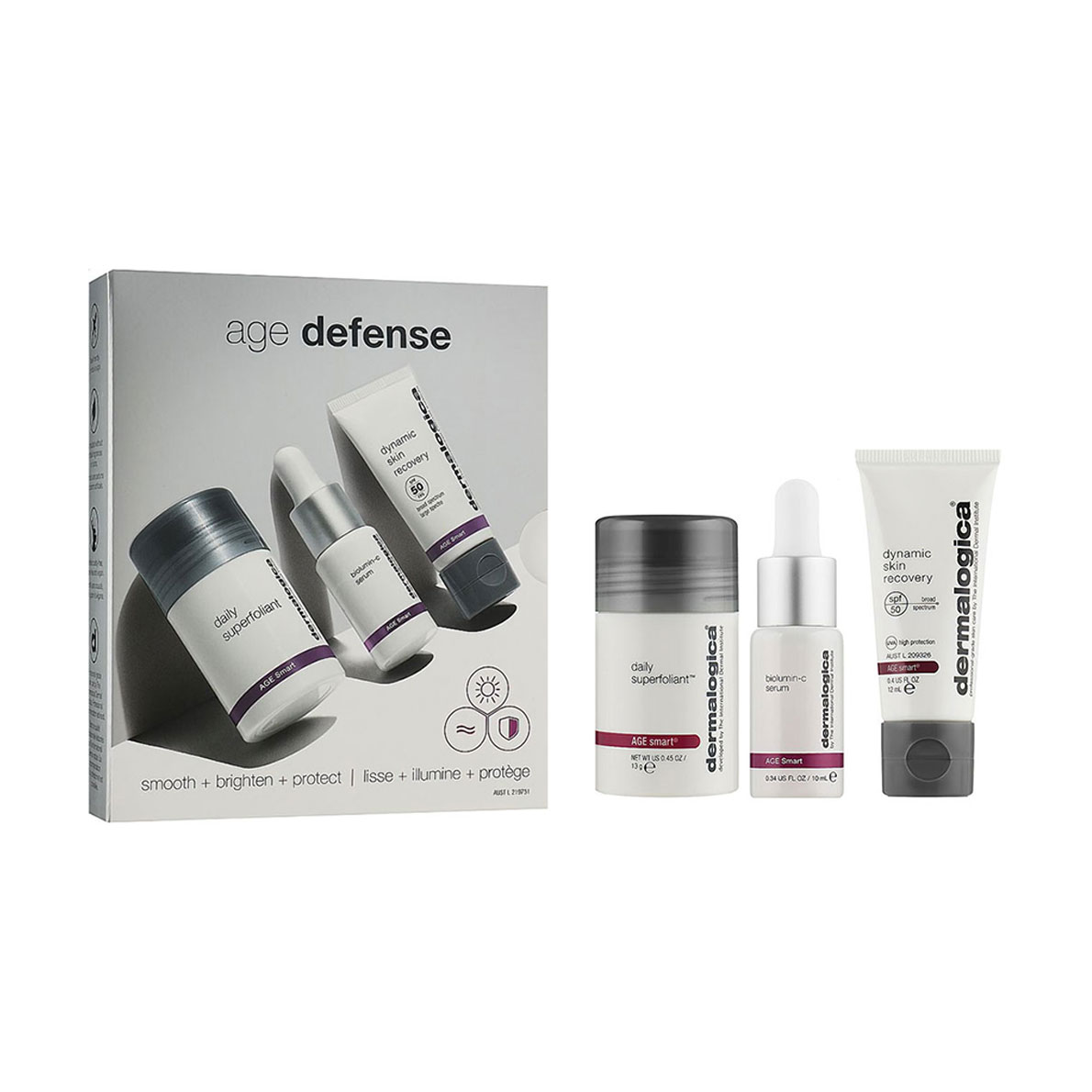 

Уцінка! Набір для обличчя Dermalogica Age Defense Kit(суперфоліант, 13 г + крем, 12 мл + сироватка, 10 мл)