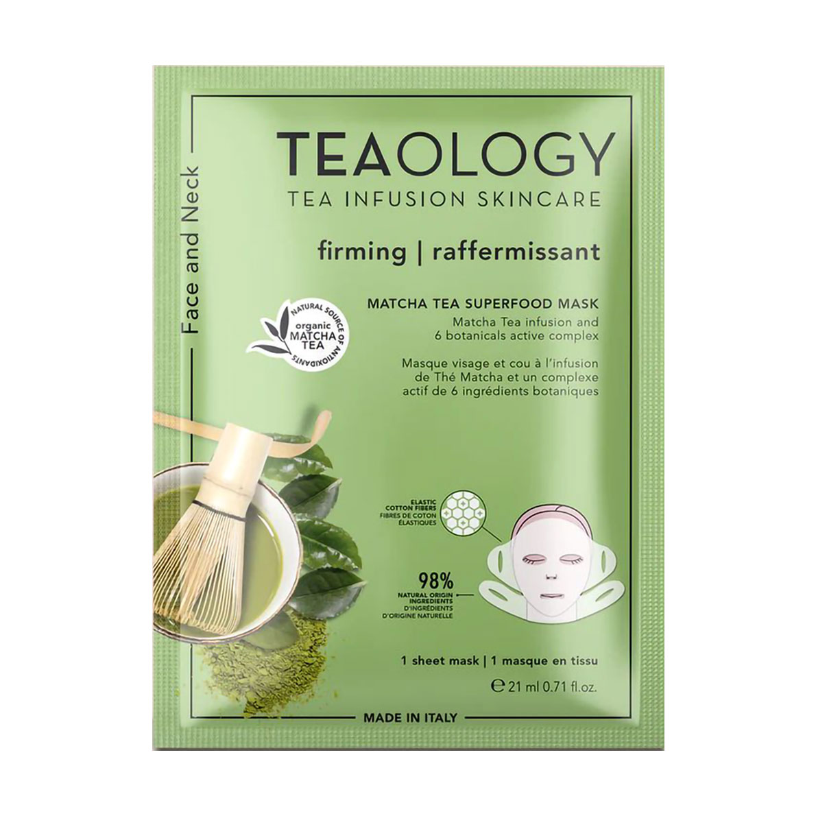

Маска для обличчя Teaology Matcha Tea Firming & Nourishing Mask, 21 мл