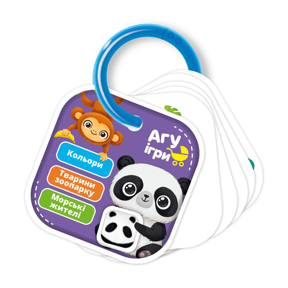 

Розвивальні картки на кільці Vladi Toys Кольори Тварини, на українській мові, 24 картки, від 1 року (VT2000-01)