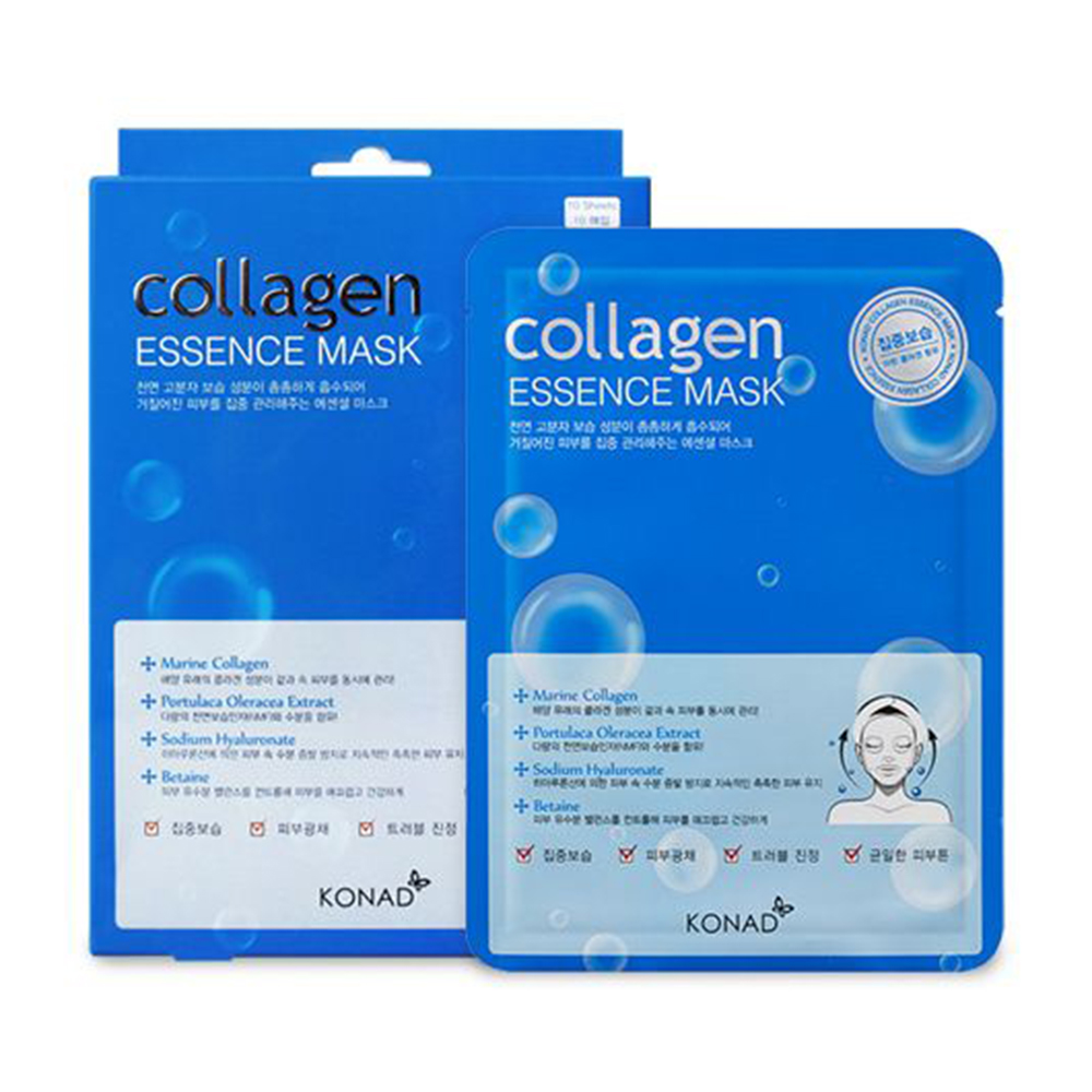 

Уцінка! Поживна тканнина маска для обличчя Konad Collagen Essence Mask, 10*19 мл