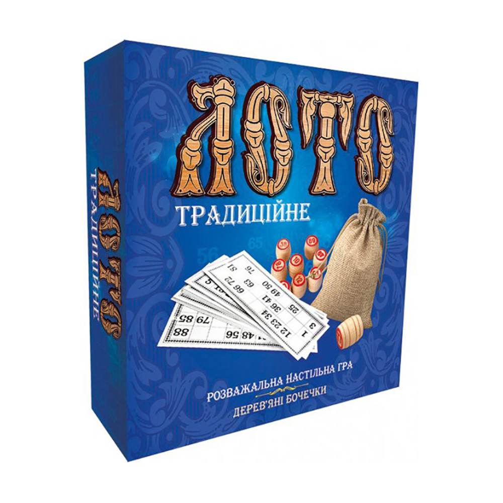 

Настільна гра Strateg Лото Традиційне, з дерев'яними бочечками, українською мовою, від 10 років (30315)