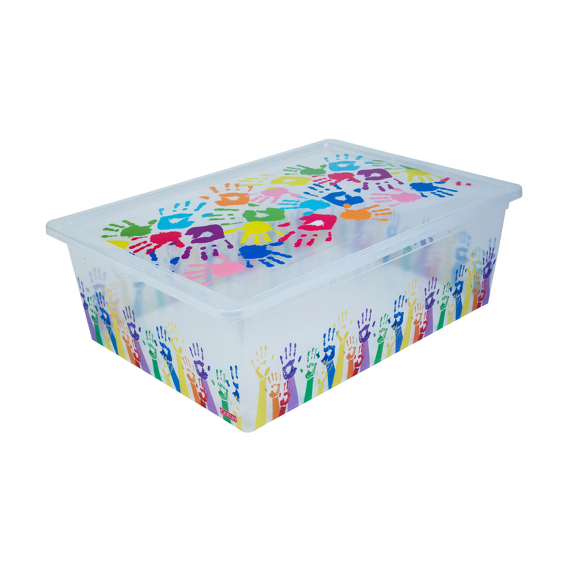 

Контейнер для зберігання з кришкою QUTU Light Box Colored Hands 17.5*37*52.5 см, 25 л