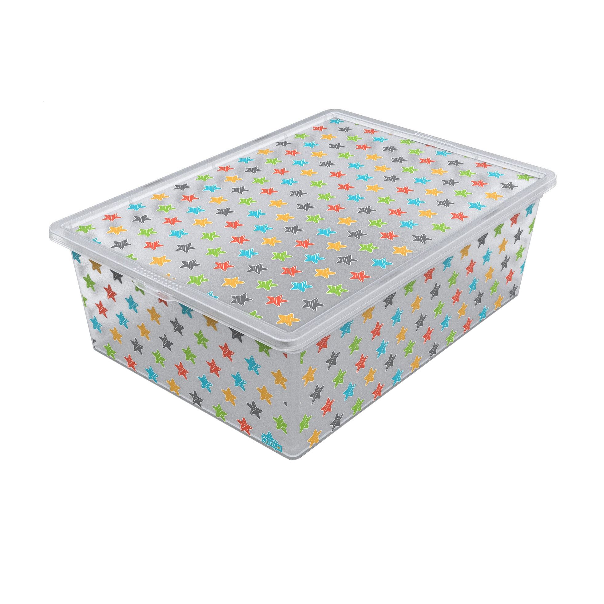 

Контейнер для зберігання з кришкою QUTU Light Box Colored Stars 17.5*37*52.5 см, 25 л