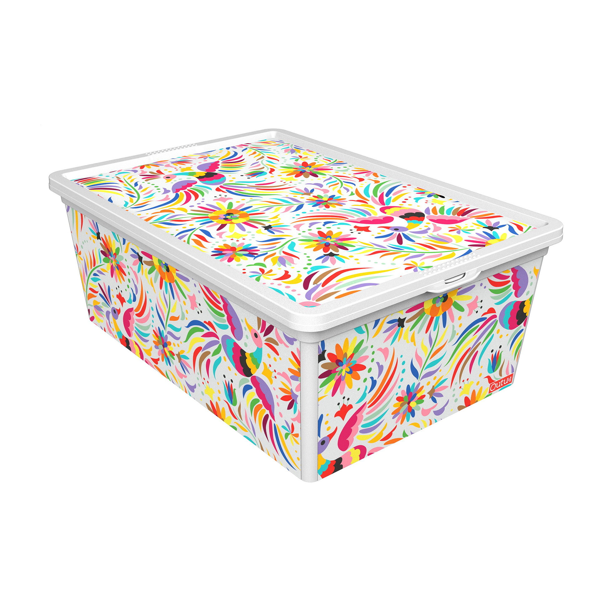 

Контейнер для зберігання з кришкою QUTU Trend Box Mexican 14*26*37 см, 10 л