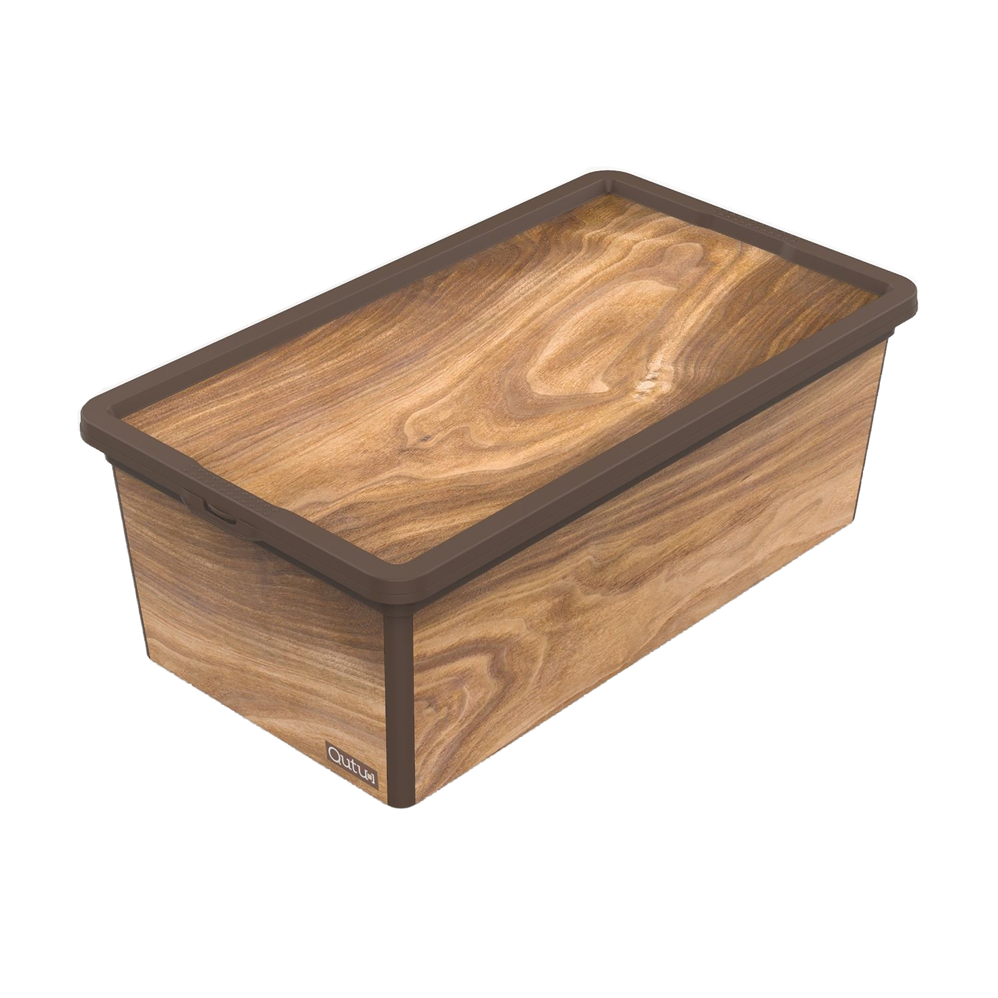 

Контейнер для зберігання з кришкою QUTU Trend Box Wood 11.5*19*33.5 см, 5 л