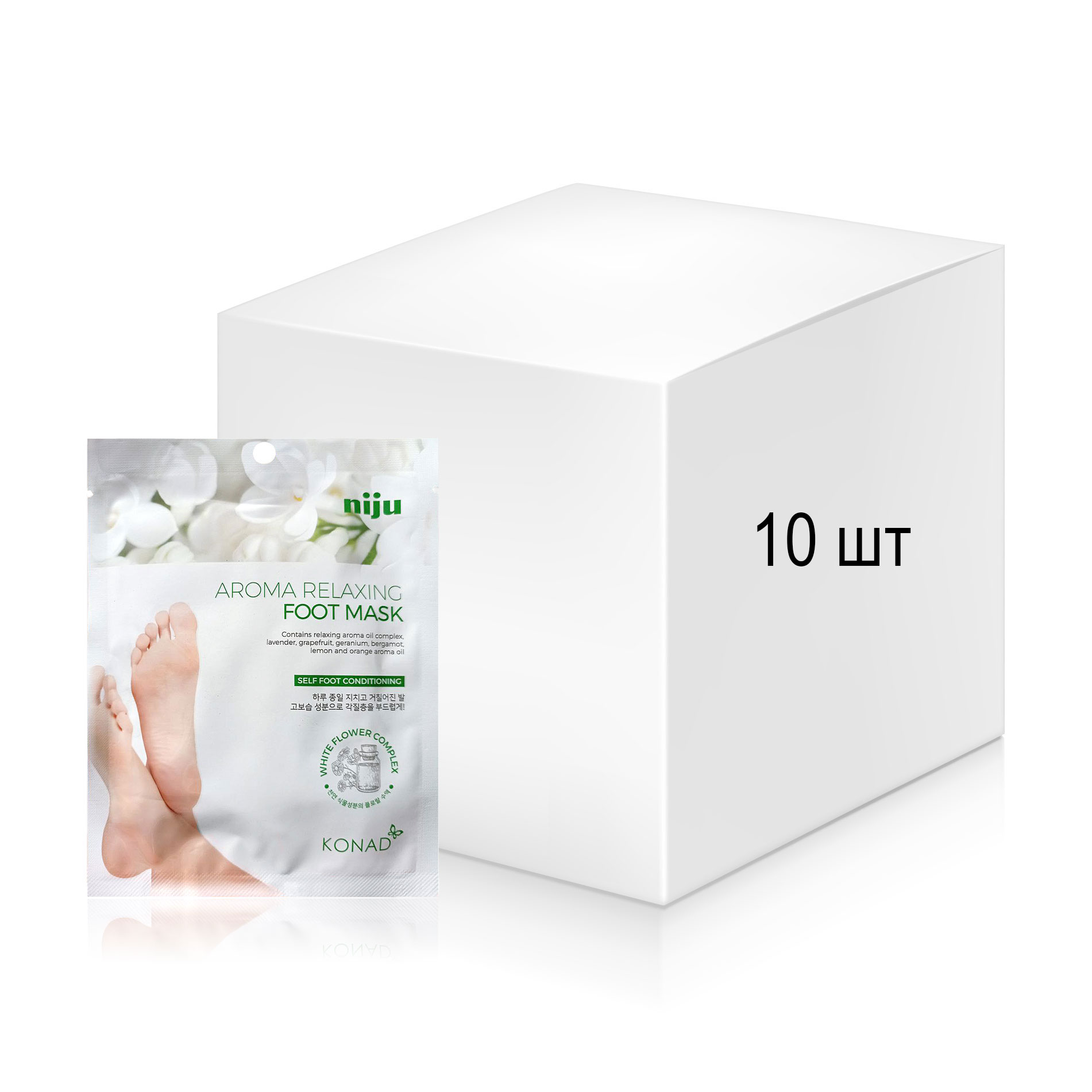 

Розслаблювальна маска-шкарпетки для ніг Konad Niju Aroma Relaxing Foot Mask, 10*25 мл