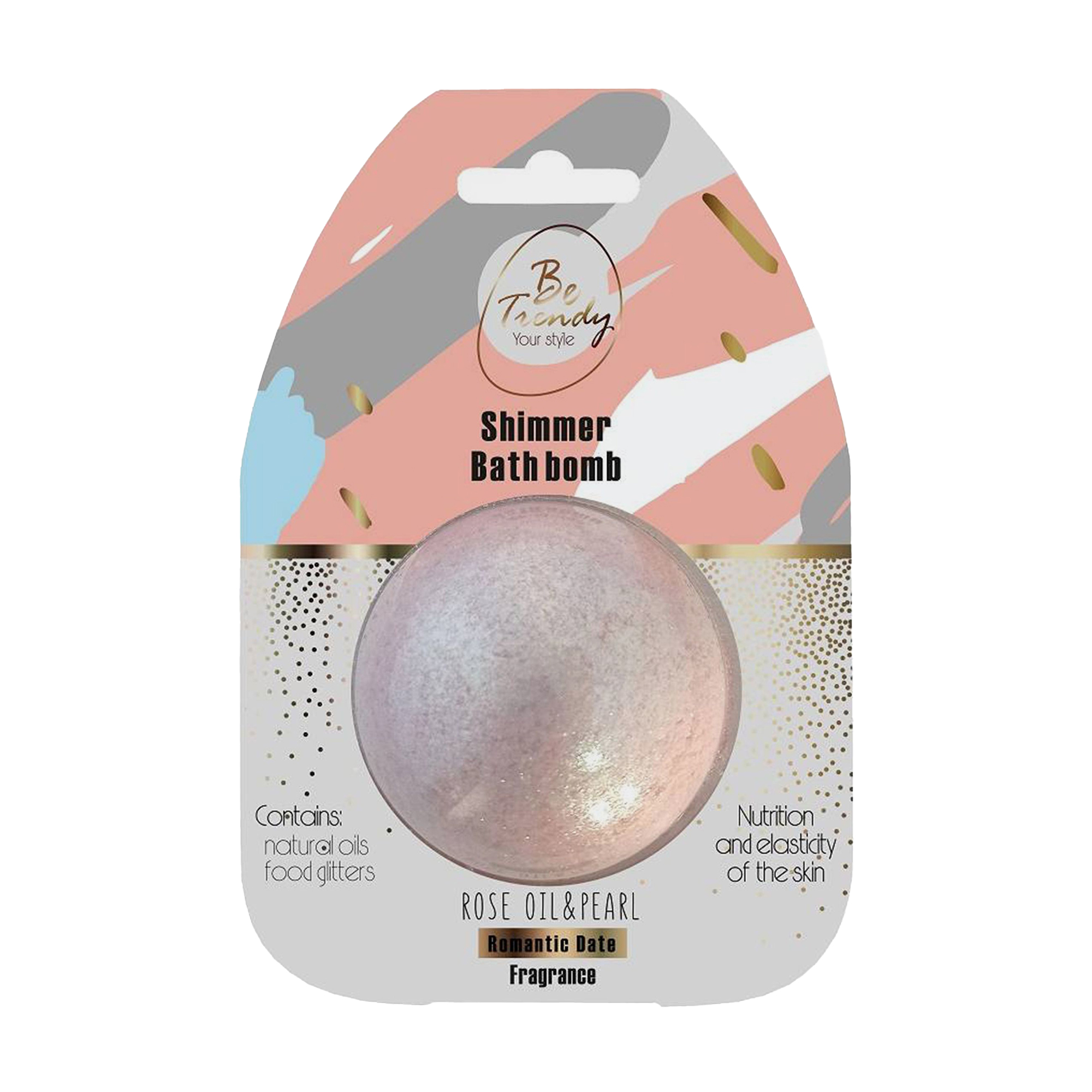 

Уцінка! Бомба для ванни Be Trendy Shimmer Bath Bomb Олія троянди й перли, 100 г