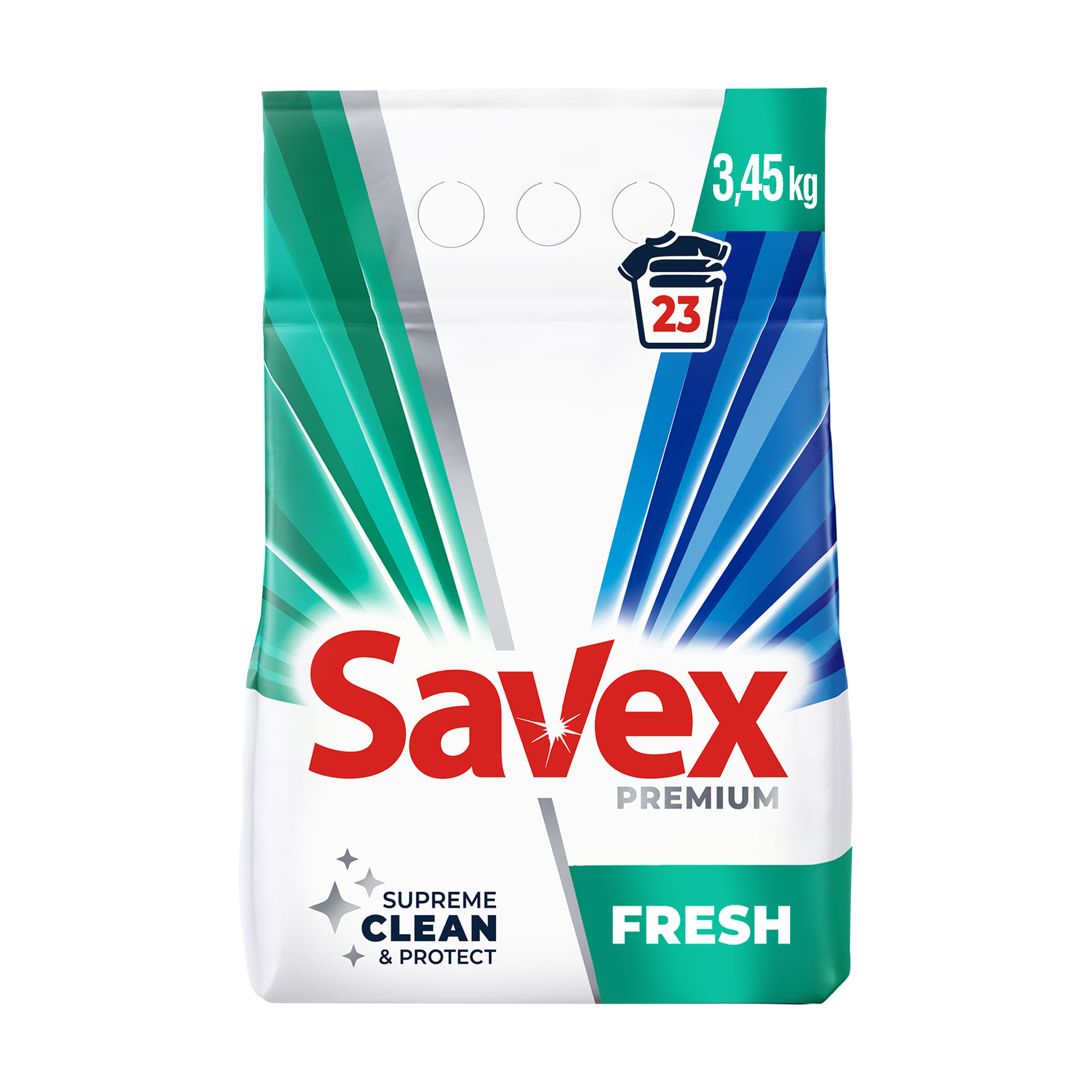 

Уцінка! Пральний порошок Savex Premium Fresh, 23 цикли прання, 3.45 кг