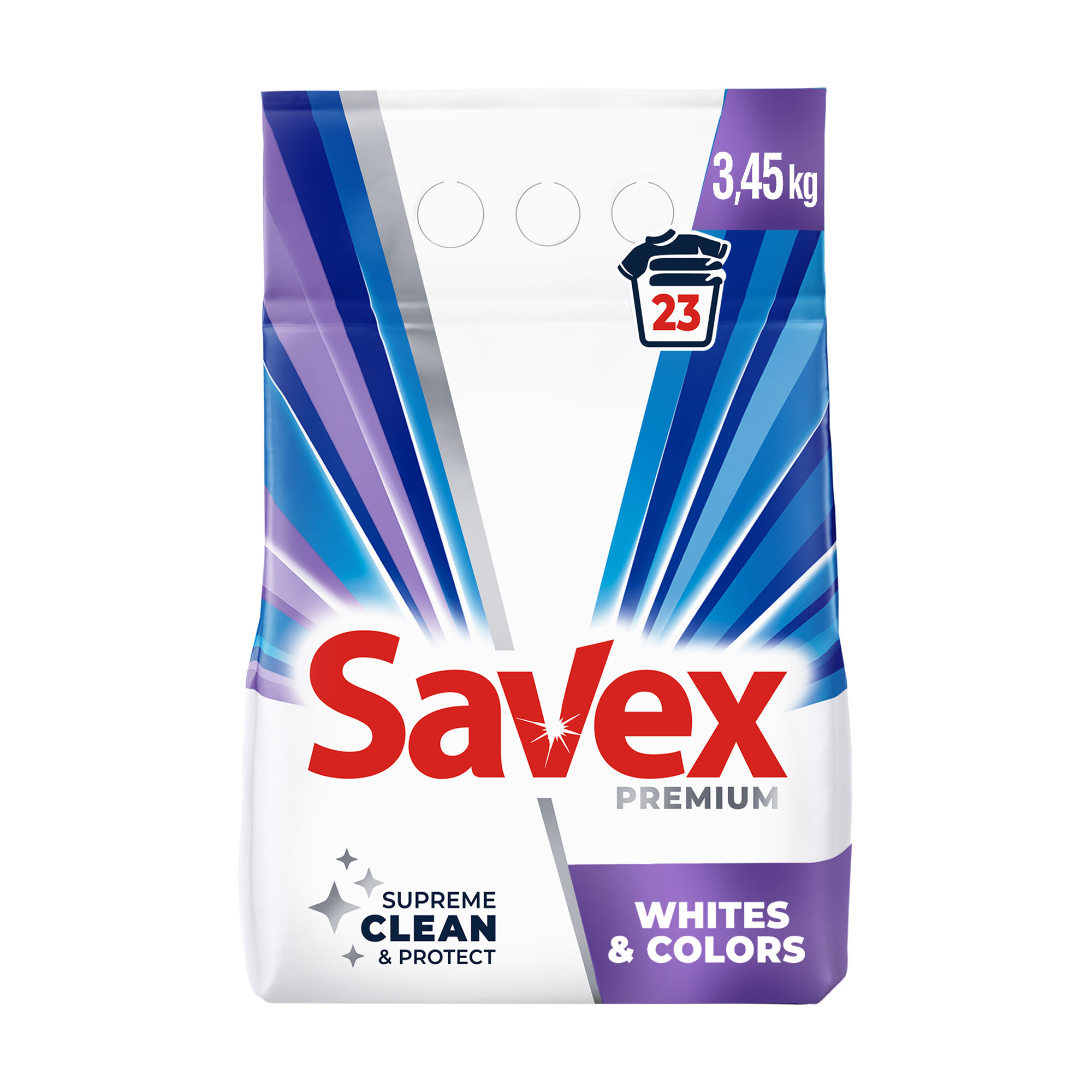 

Уцінка! Пральний порошок Savex Premium Whites & Colors, 23 цикли прання, 3.45 кг
