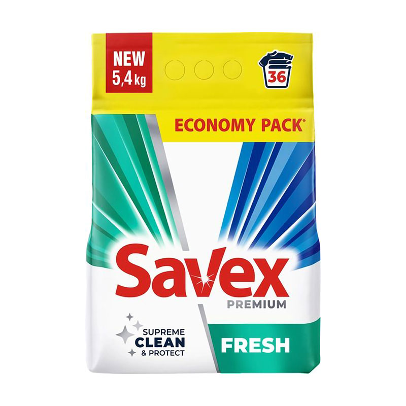 

Уцінка! Пральний порошок Savex Premium Fresh, 36 циклів прання, 5.4 кг