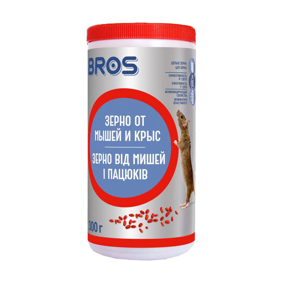 

Уцінка! Зерно від мишей та пацюків Bros, 300 г