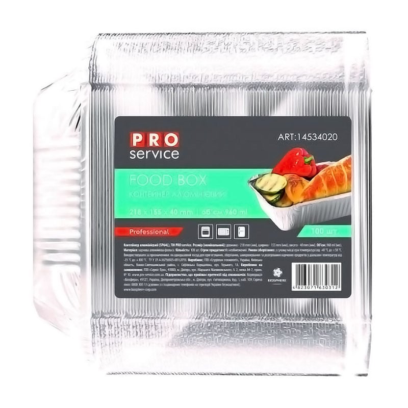 

Алюмінієві контейнери Pro Service прямокутний, 100*960 мл (SP64L)