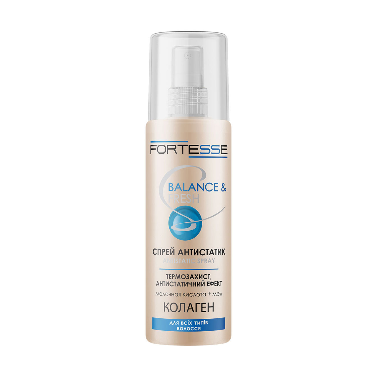 

Cпрей-термозахист Fortesse Professional Balance & Fresh Antistatic Spray для всіх типів волосся, з антистатичним ефектом, 150 мл