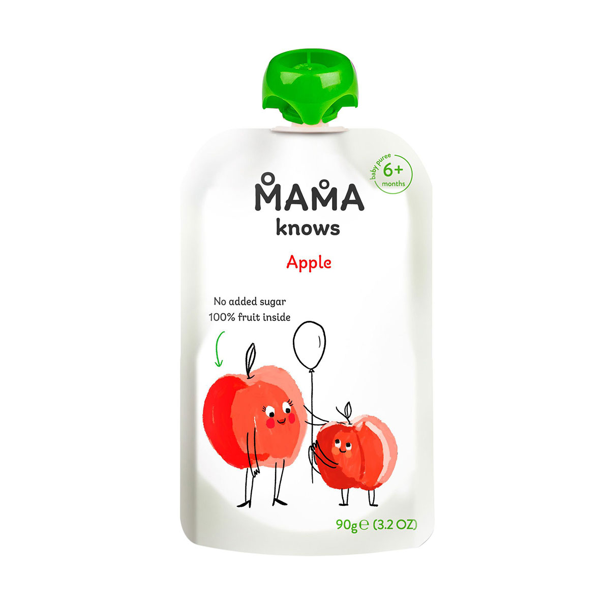 

Уцінка! Дитяче фруктове пюре Mama knows Яблуко, без цукру, з 6 місяців, 90 г