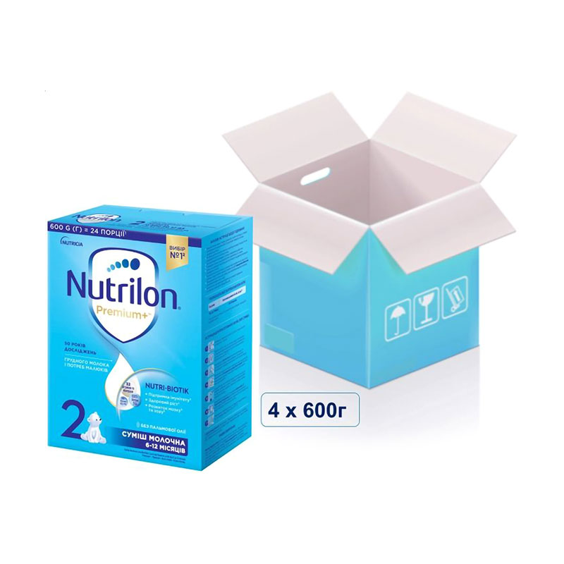 

Уцінка! Суха молочна суміш Nutrilon Premium+ 2, 6-12 місяців, 4*600 г