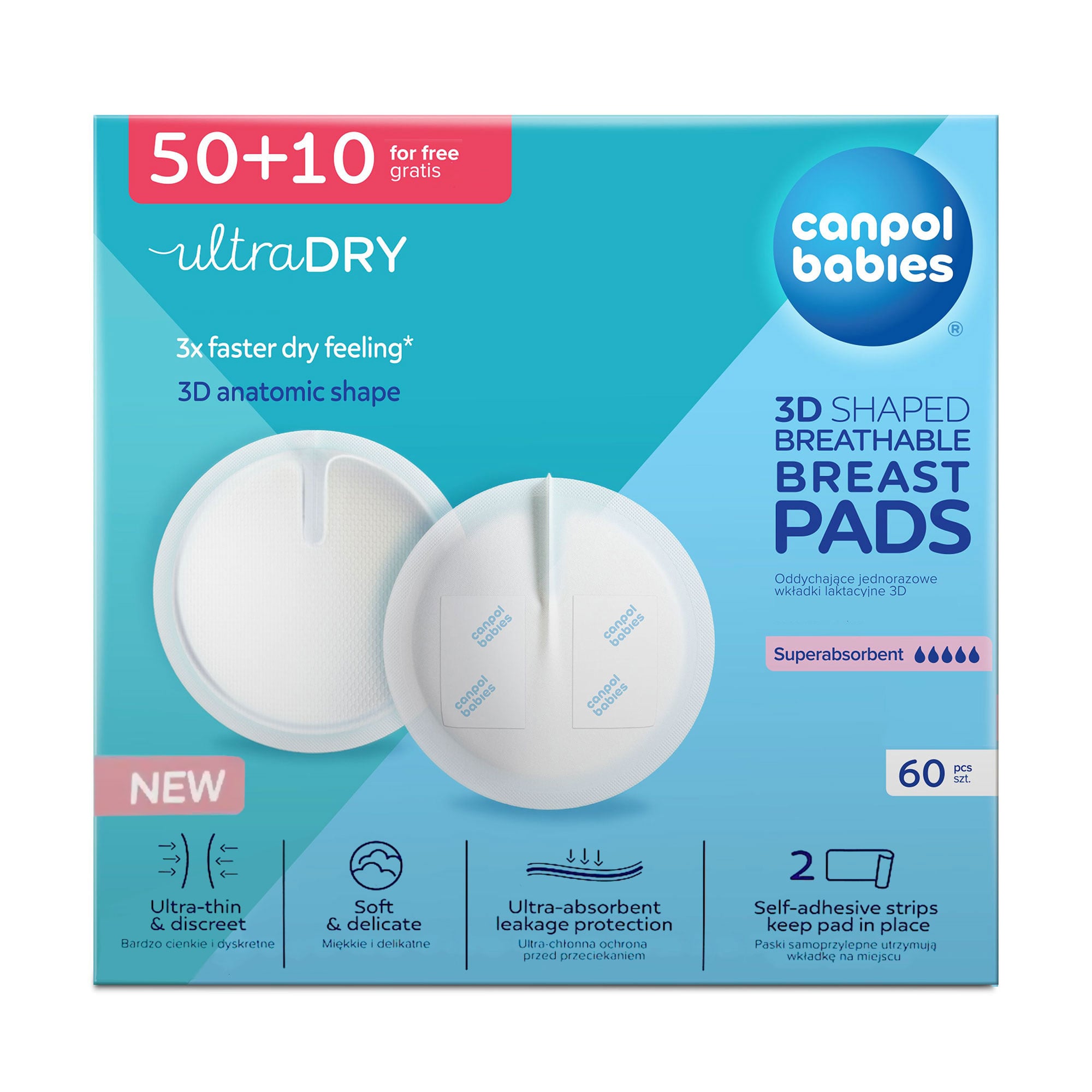 

Лактаційні прокладки з самоклейною стрічкою Canpol Babies, 60 шт (1/652)