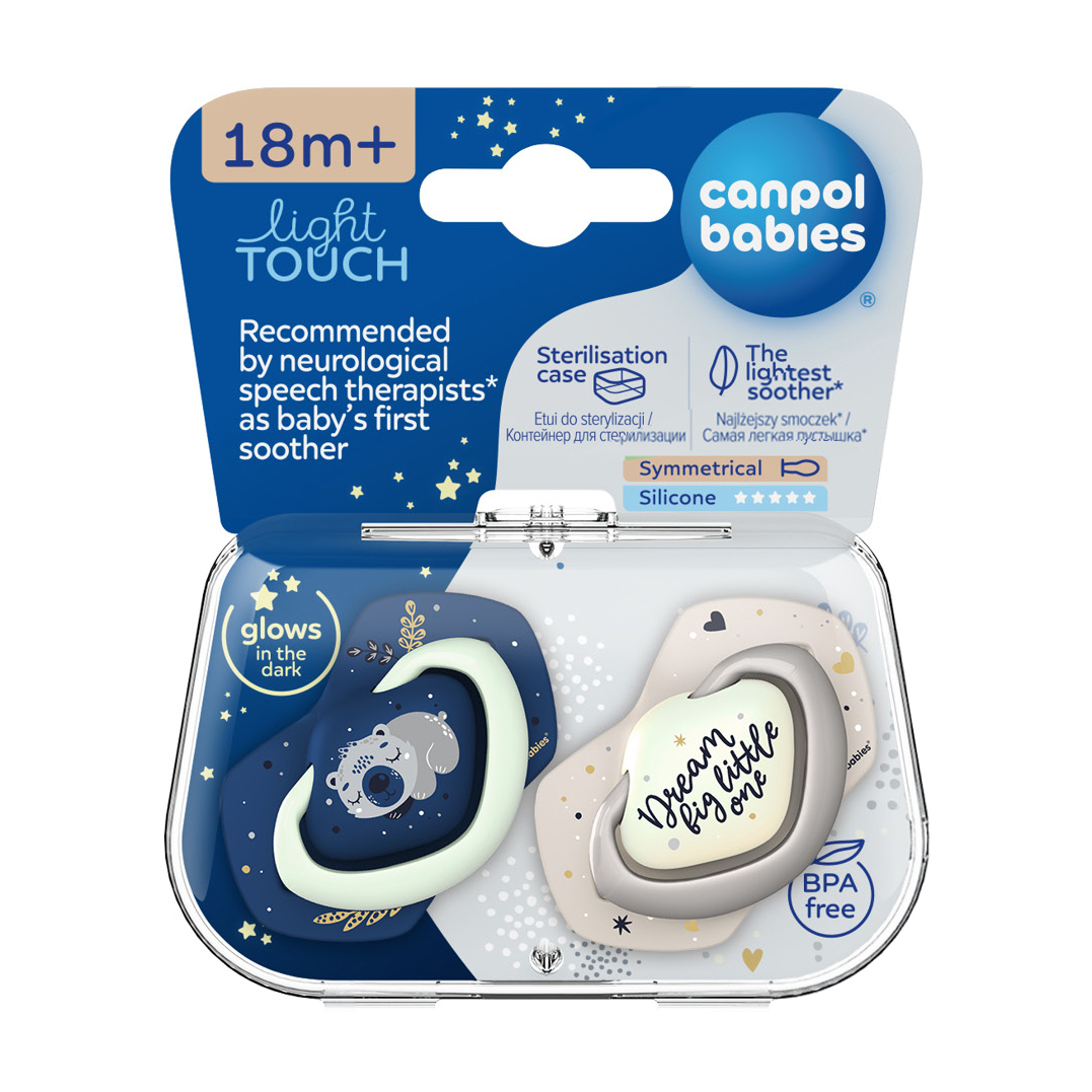 

Пустушка Canpol Babies Sleepy Koala силіконова, симетрична, синя, від 1.5 року, 2 шт (22/660_blu)