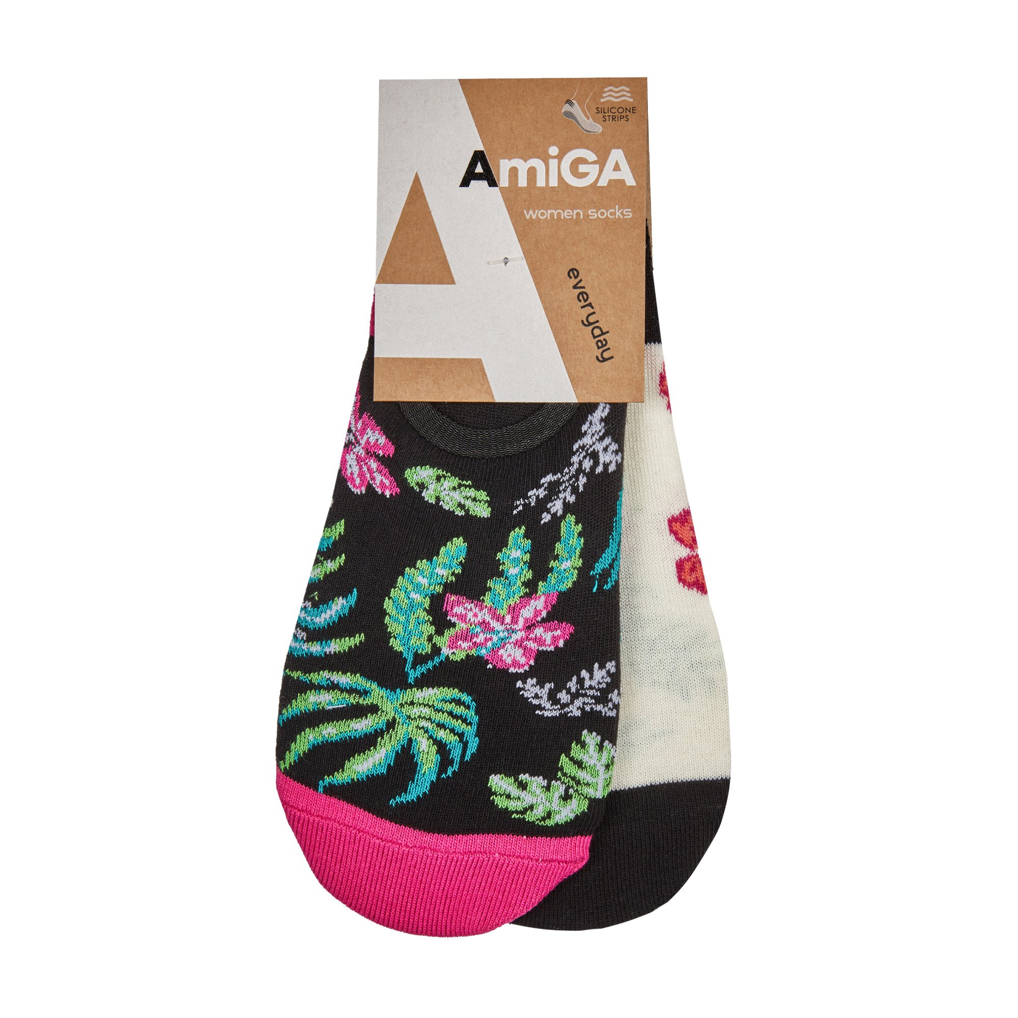 

Шкарпетки жіночі AmiGа чешки, квіти, розмір 23 (2 пари)