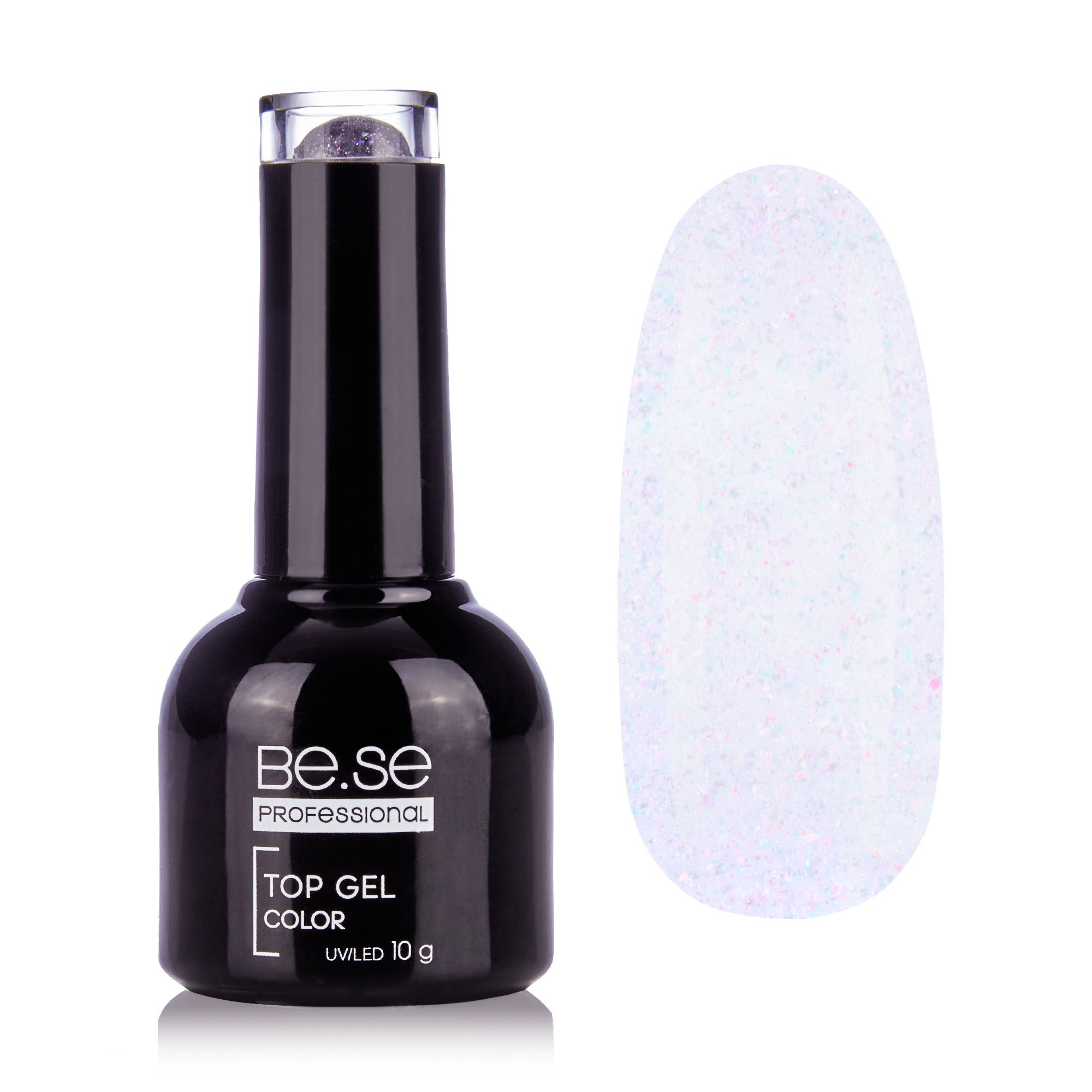 

Топ для гель-лаку Be.Se Professional Top Gel Coat Color 02 Прозорий з глітером, 10 г
