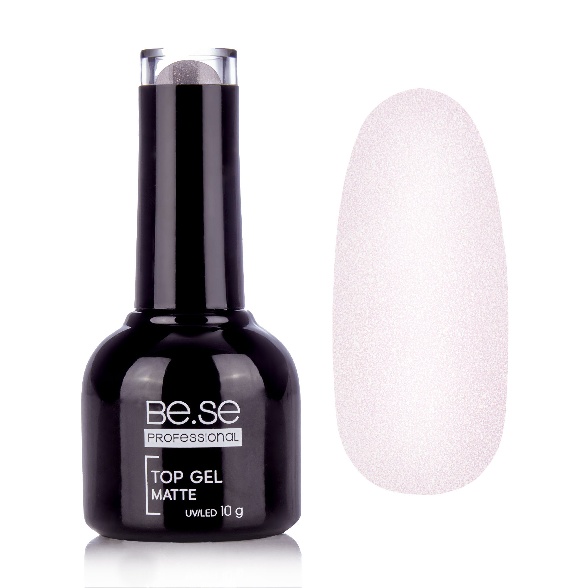 

Уцінка! Матовий топ для гель-лаку з шимером Be.Se Professional Top Gel Coat Matte 02, 10 г