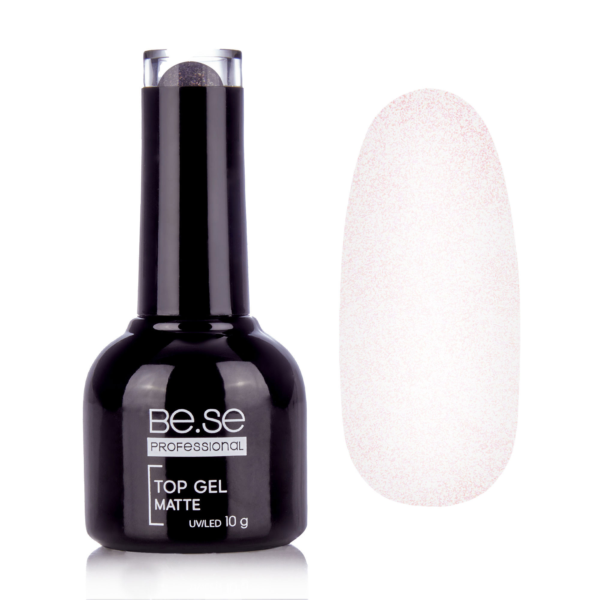 

Уцінка! Матовий топ для гель-лаку з шимером Be.Se Professional Top Gel Coat Matte 05, 10 г