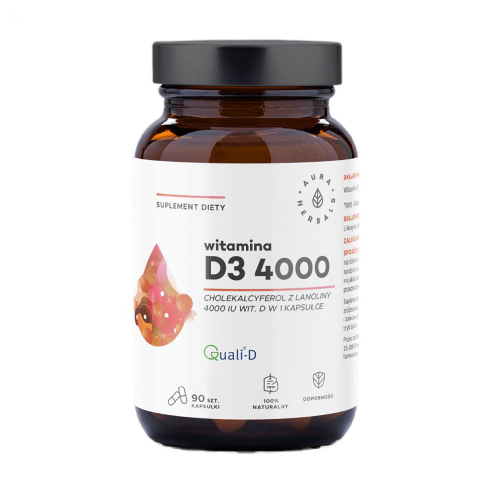 

Уцінка! Вітамін Д3 Aura Herbals Vitamin D3 4000 МО, 90 капсул