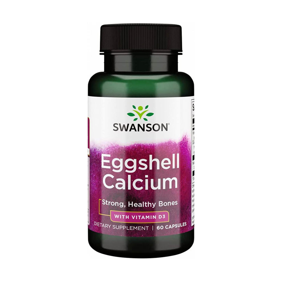 

Кальцій та вітамін Д3 Swanson Eggshell Calcium With Vitamin D3, 60 капсул