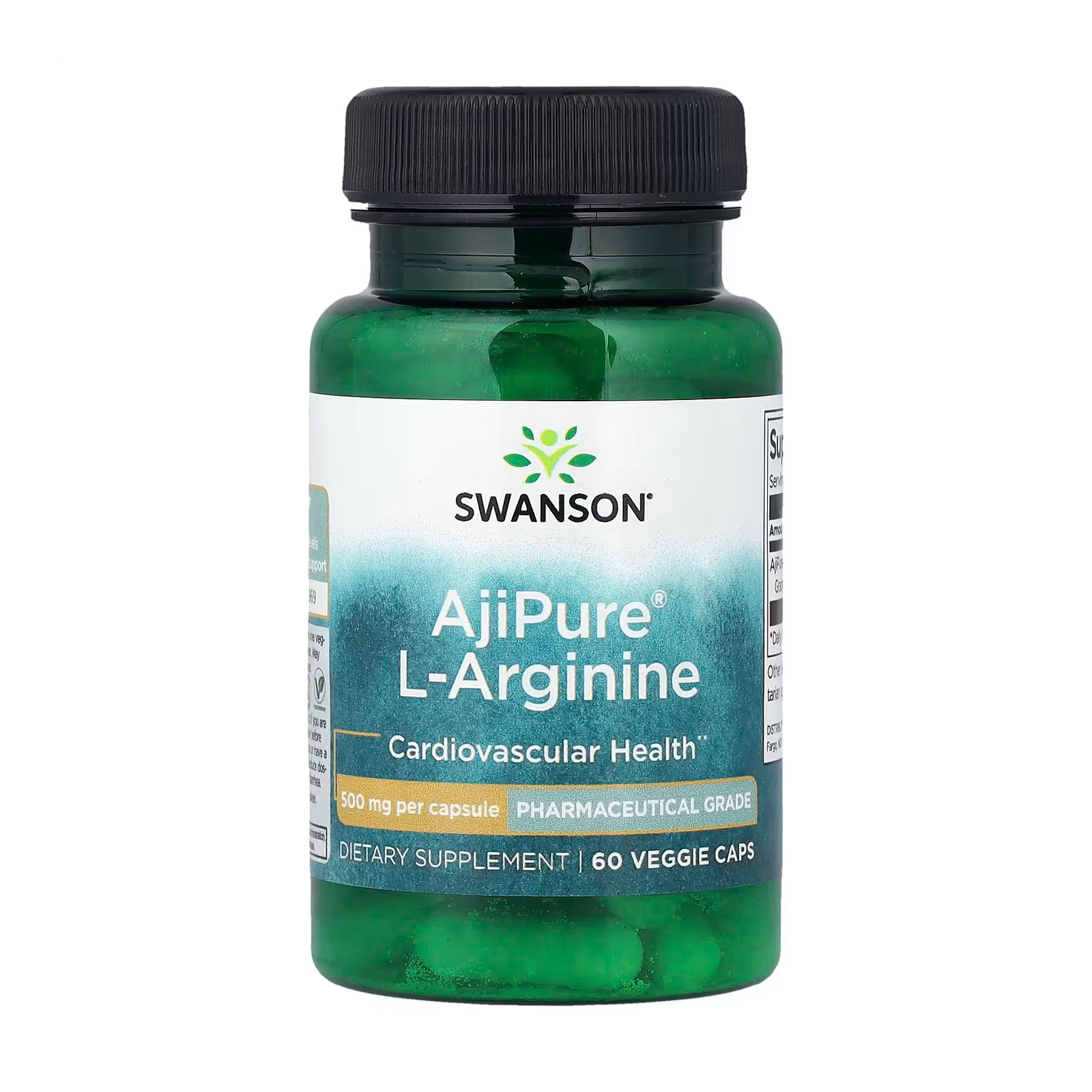 

L-Аргінін Swanson AjiPure L-Arginine 500 мг, 60 капсул