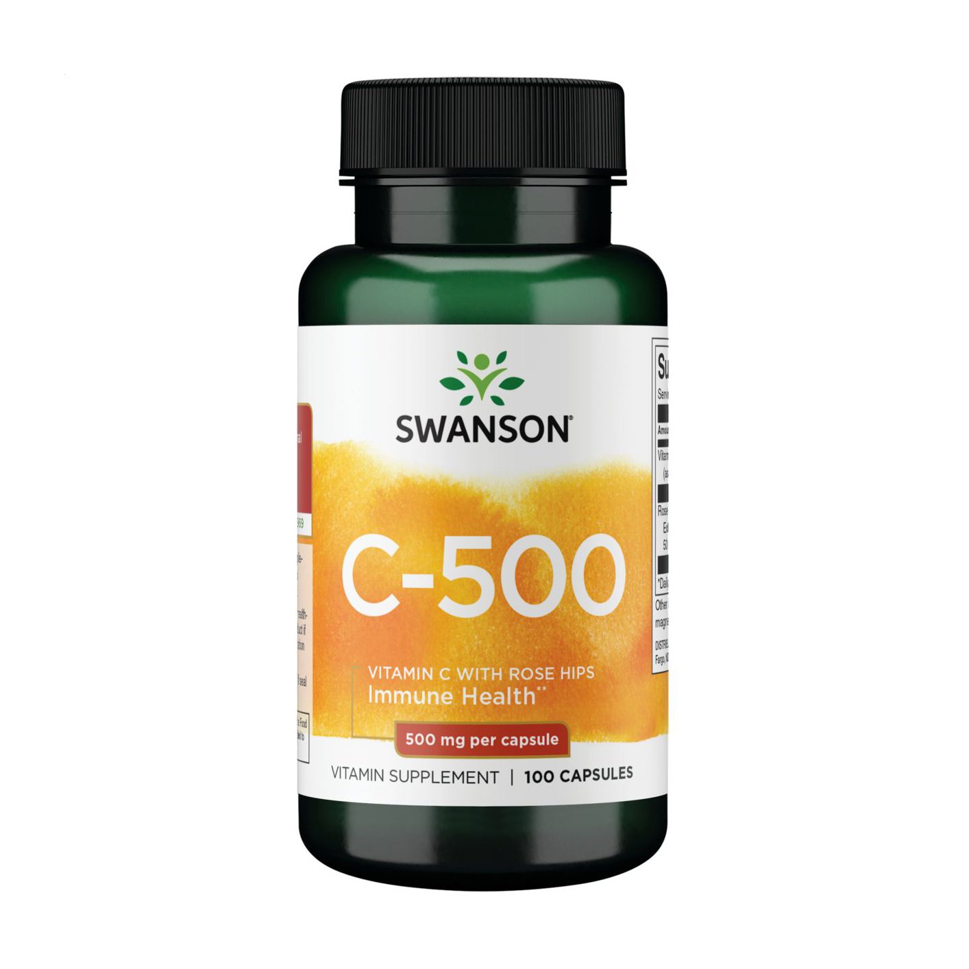 

Вітамін C Swanson C-500 Vitamin C with Rose Hips, 500 мг, 100 капсул