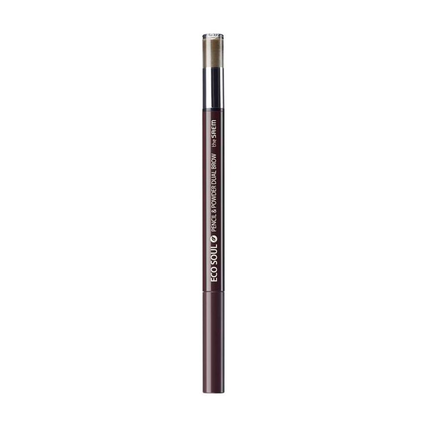 

Олівець-пудра для брів The Saem Eco Soul Pencil & Powder Dual Brow 03 Deep Gray, 0.8 г