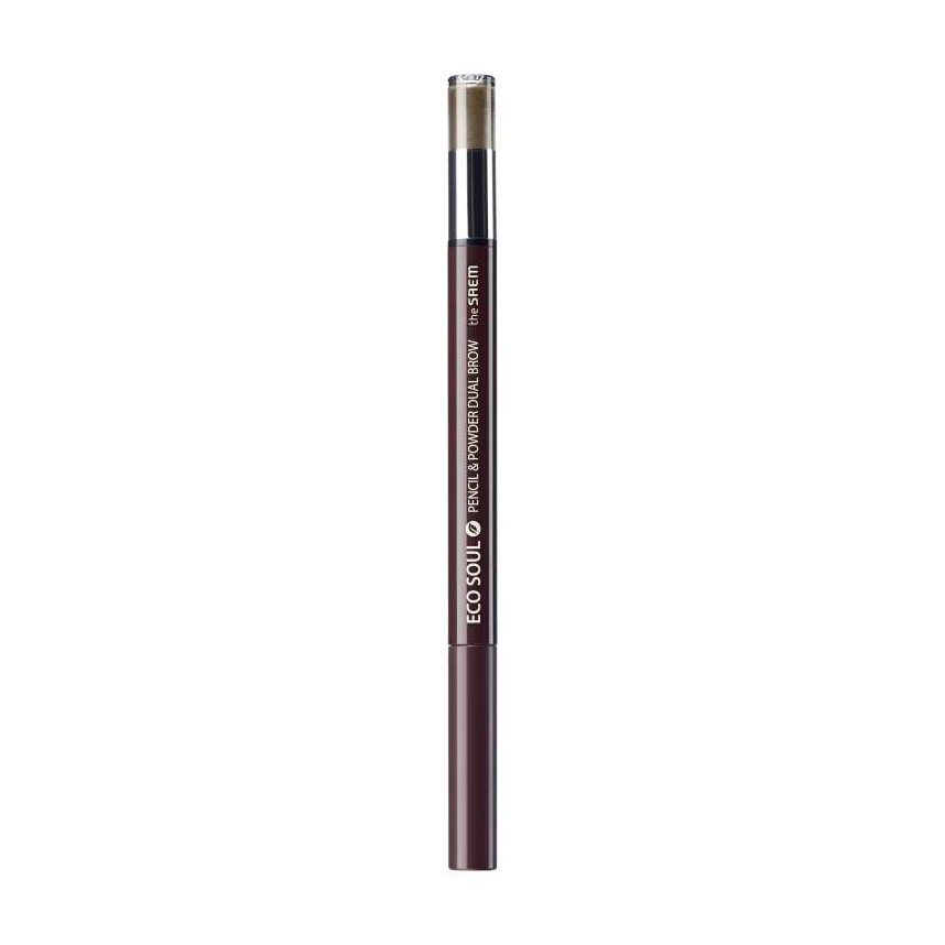 

Олівець-пудра для брів The Saem Eco Soul Pencil & Powder Dual Brow 03 Deep Gray, 0.8 г