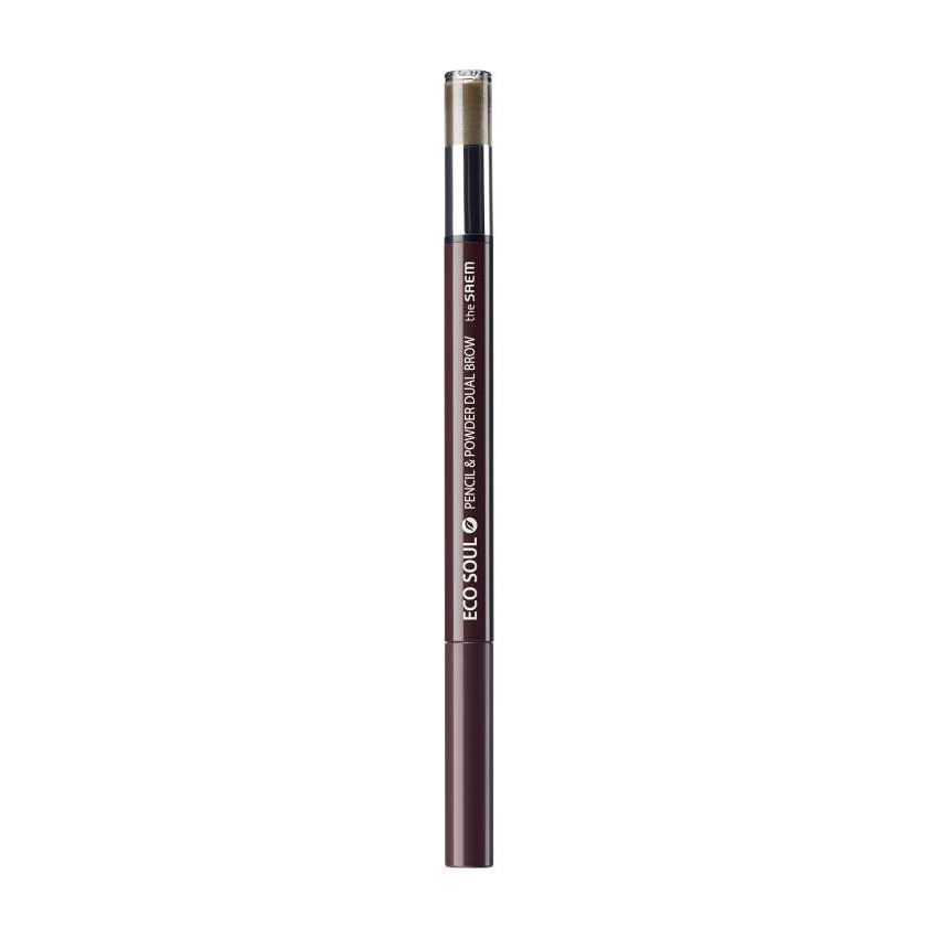 

Олівець-пудра для брів The Saem Eco Soul Pencil & Powder Dual Brow 02 Deep Brown, 0.8 г