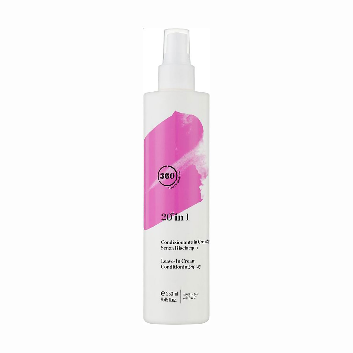 

Незмивний крем-спрей 360 Hair Professional 20in1 Leave-in Cream Conditioning Spray для кондиціонування волосся, 250 мл