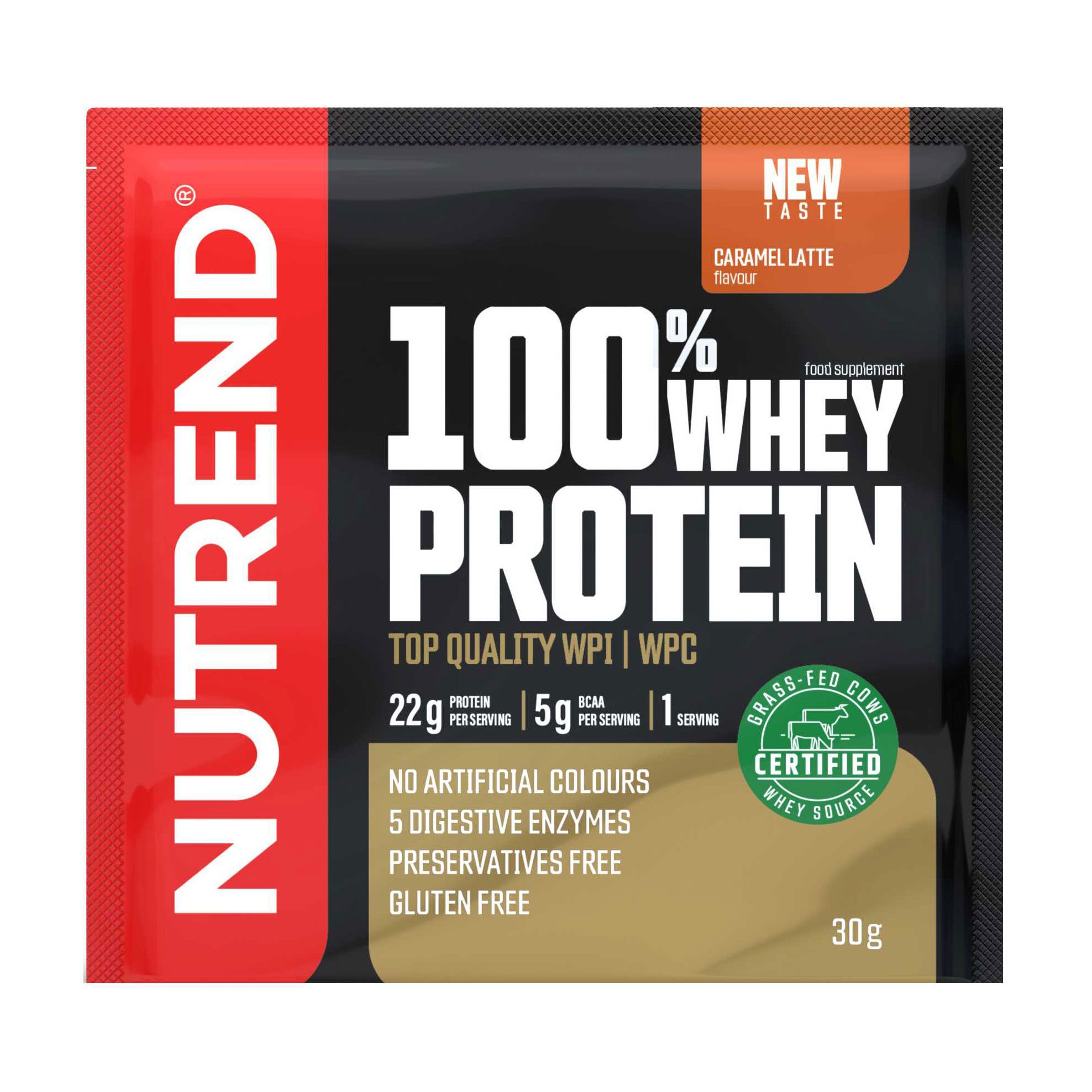 

Протеїн Nutrend 100% Whey Protein Карамельний лате, в порошку, 30 г
