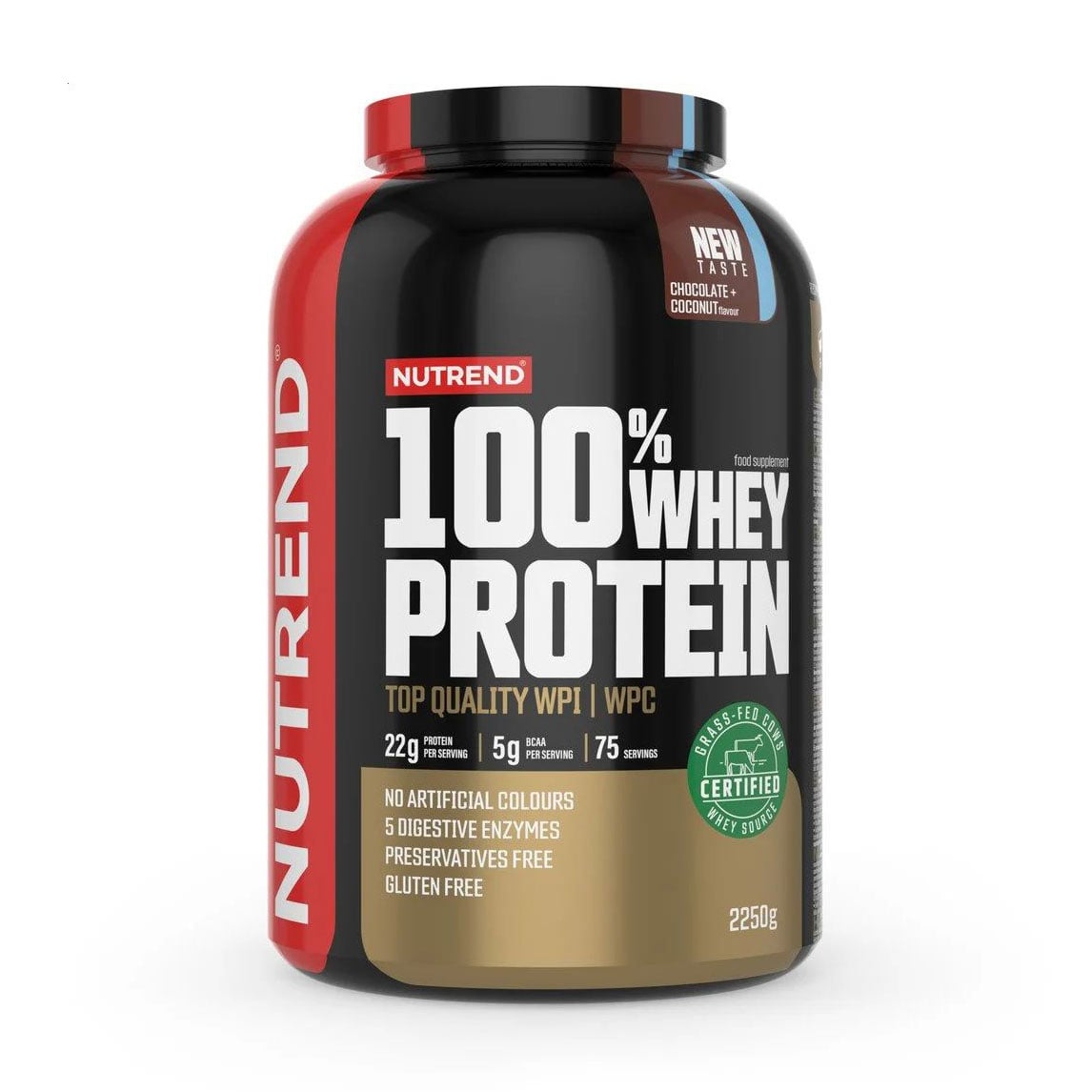

Протеїн Nutrend 100% Whey Protein Шоколад + кокос, в порошку, 2.25 кг