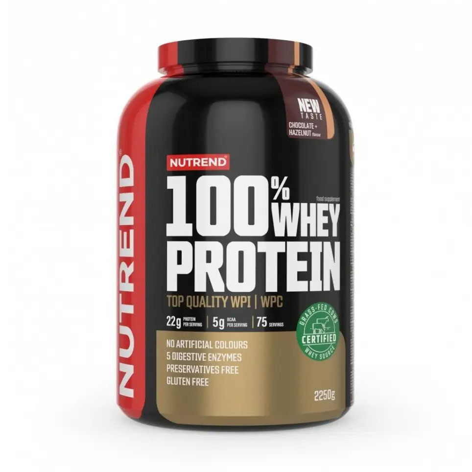 

Протеїн Nutrend 100% Whey Protein Шоколад + фундук, в порошку, 2.25 кг
