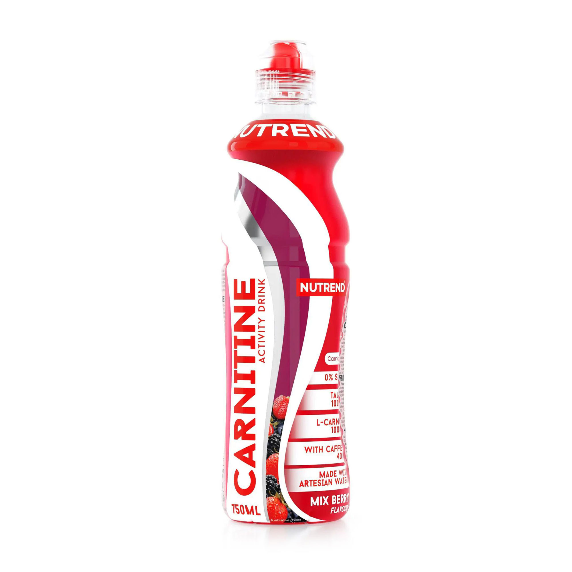 

Карнітиновий напій активності з кофеїном Nutrend Carnitine Activity Drink зі смаком ягідного міксу, в рідині, 750 мл